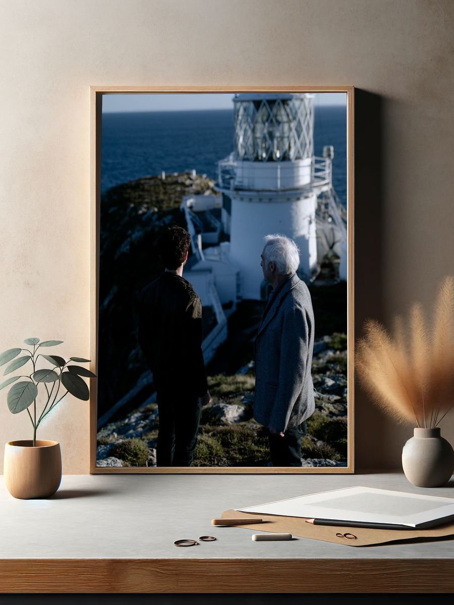 Lighthouse Cliffside Photography Poster. — room view 2