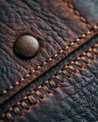 Leather Stitch Macro Photography Poster. poster print