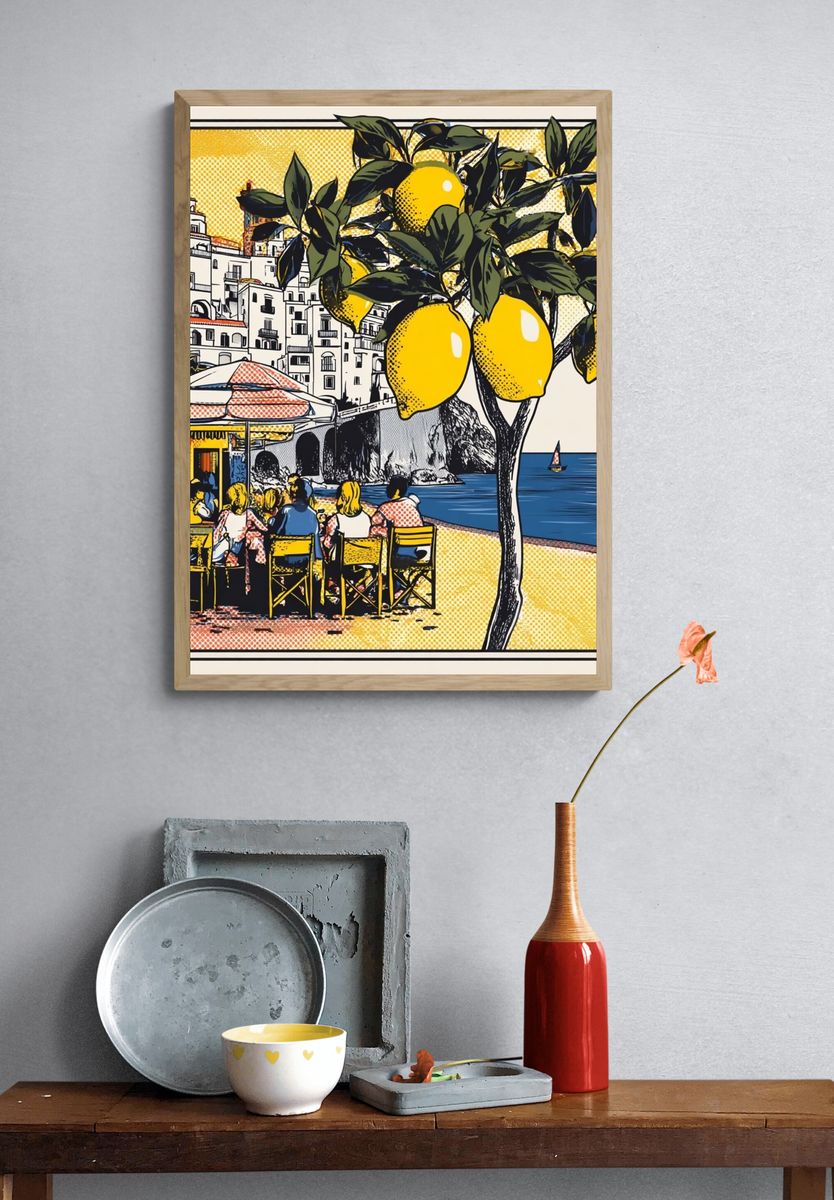 Lemon Tree Beach Scene Poster. — room view 3