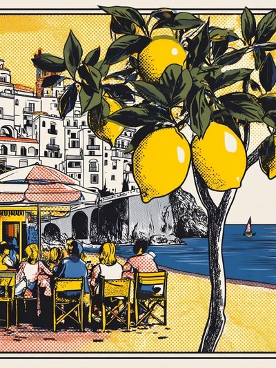 Lemon Tree Beach Scene Poster. poster print