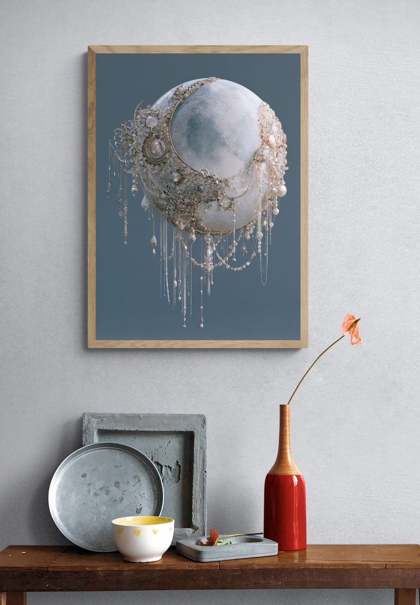 Lunar Orb Ornament Poster. — room view 3