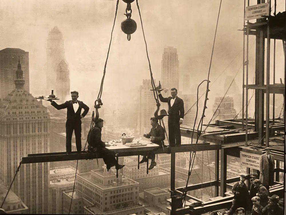 Waldorf Astoria construction, iconic photography. poster — photography art