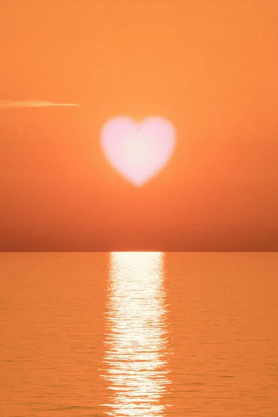 Heart-Shaped Sunset — Love Romantic Print. poster — love-romantic art