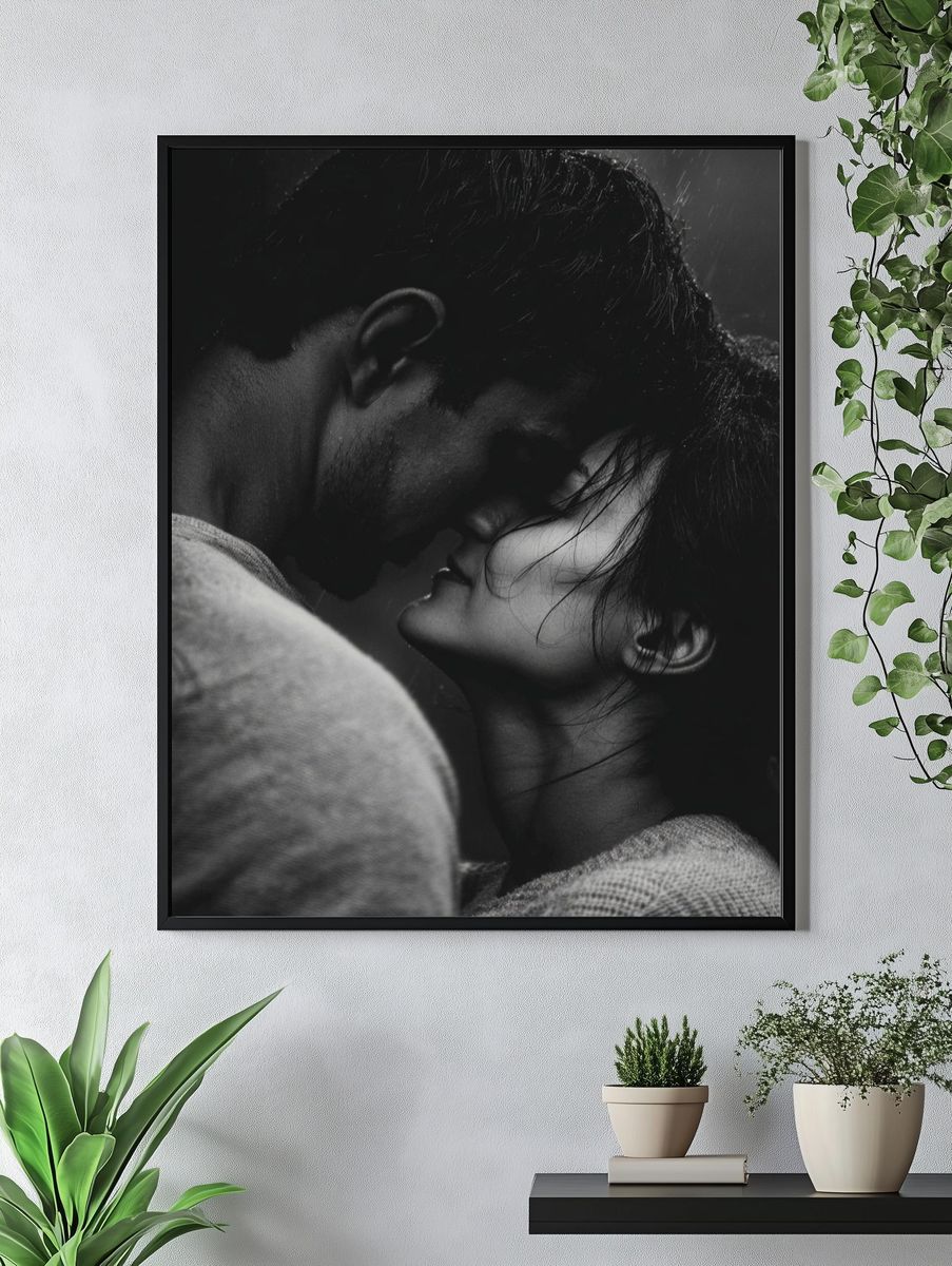 Intimate Embrace — Black-White Print. — room view 4