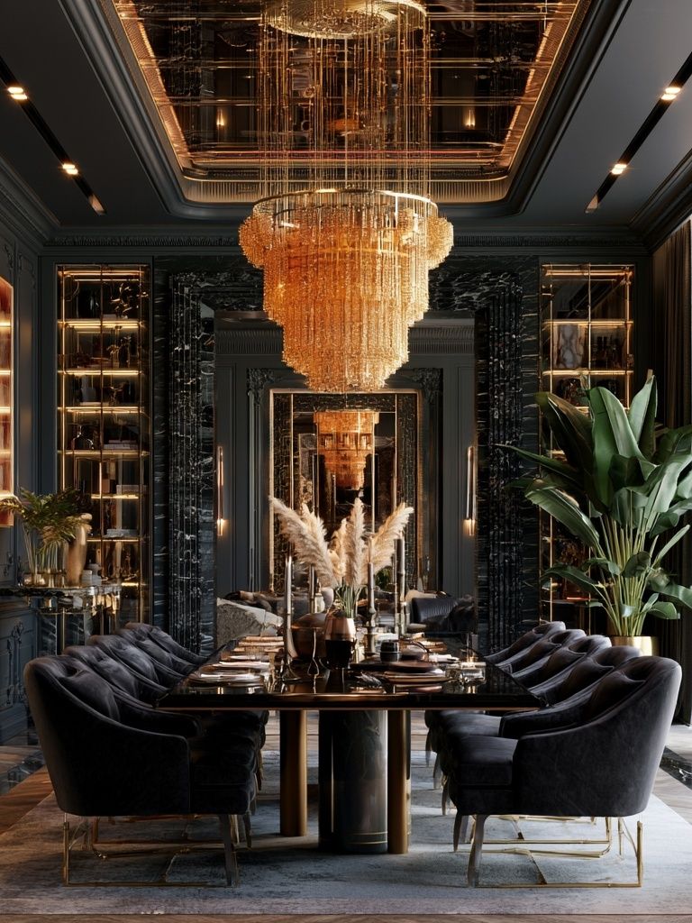 Luxury Dining Room Interior Photography Poster. poster detail