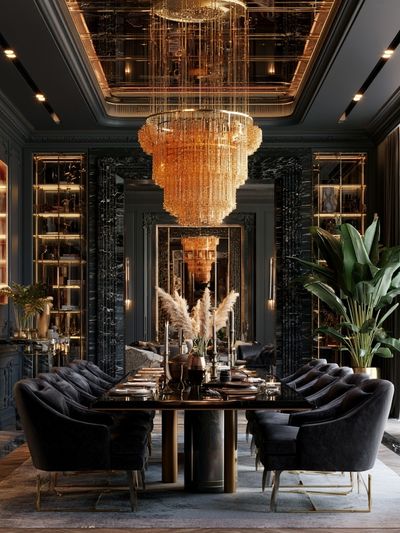 Luxury Dining Room Interior Photography Poster. poster print