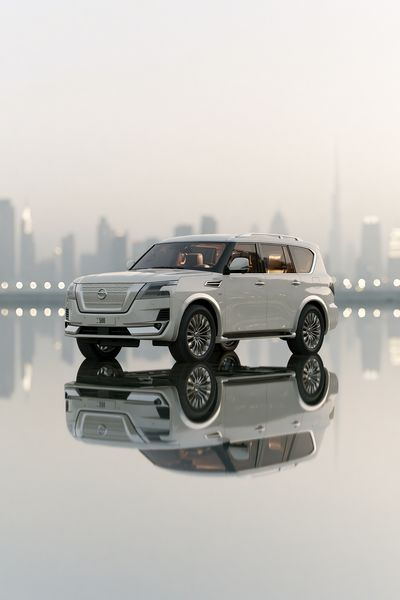 Luxury SUV City Reflection Poster. poster