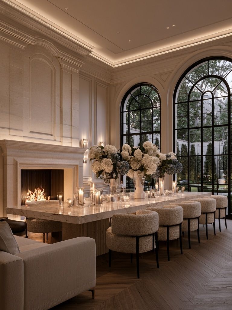 Luxury Dining Room Interior Photography Poster. poster detail