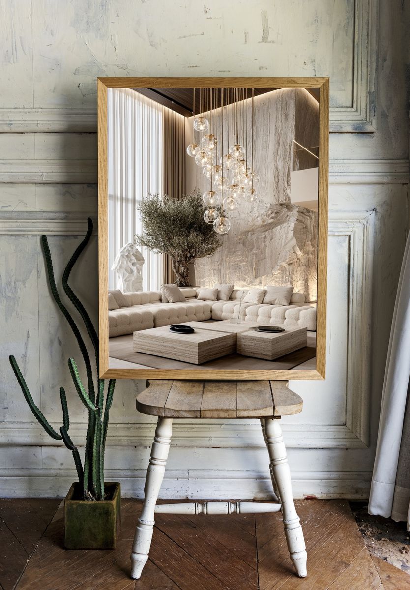 Luxury Neutral Living Room Photography Poster. room preview