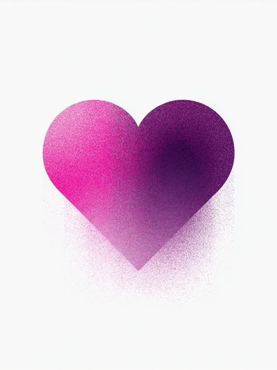 Pink Purple Heart Abstract Print.