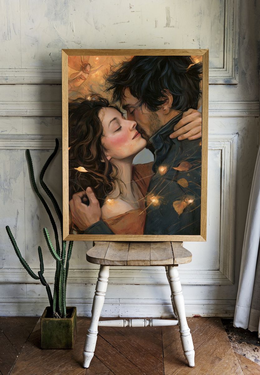 Autumn Kiss Romantic Print. — room view 1
