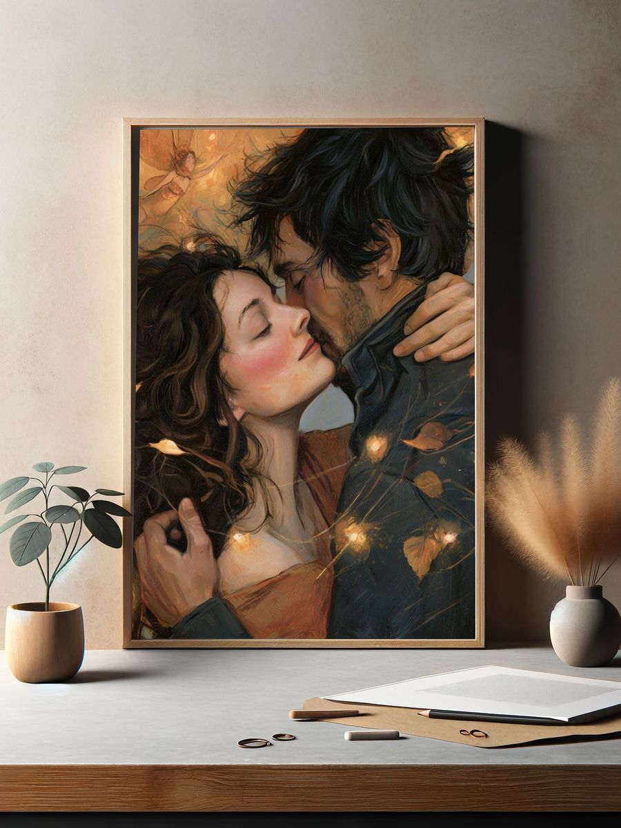 Autumn Kiss Romantic Print. — room view 2