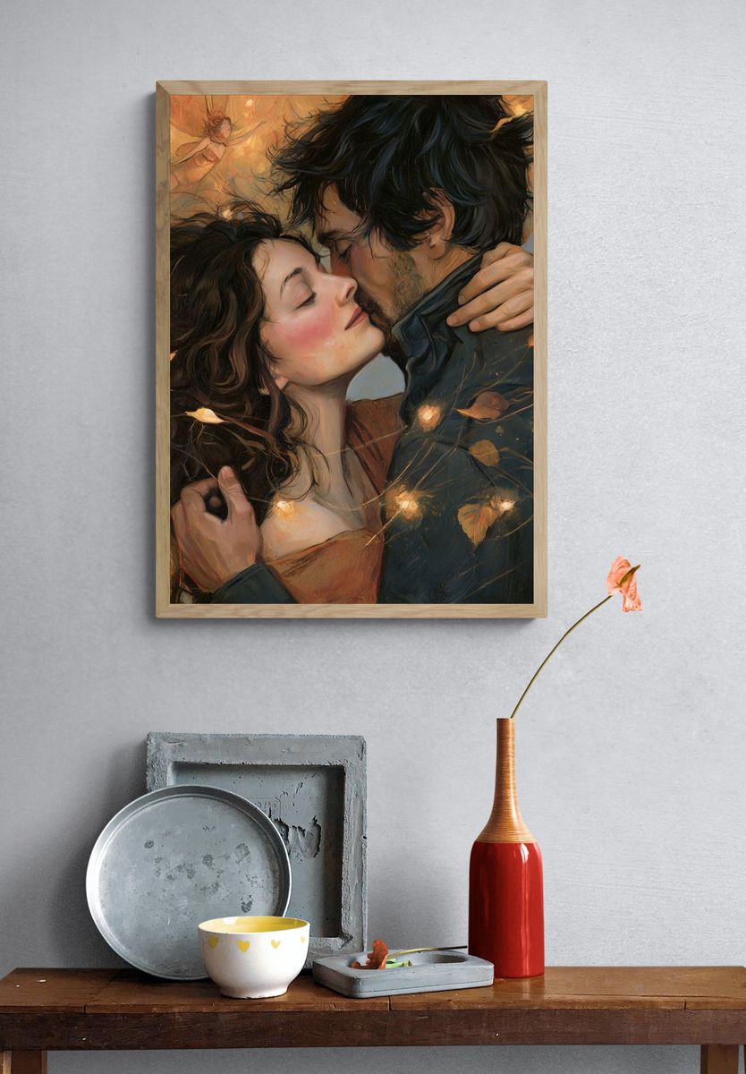 Autumn Kiss Romantic Print. — room view 3