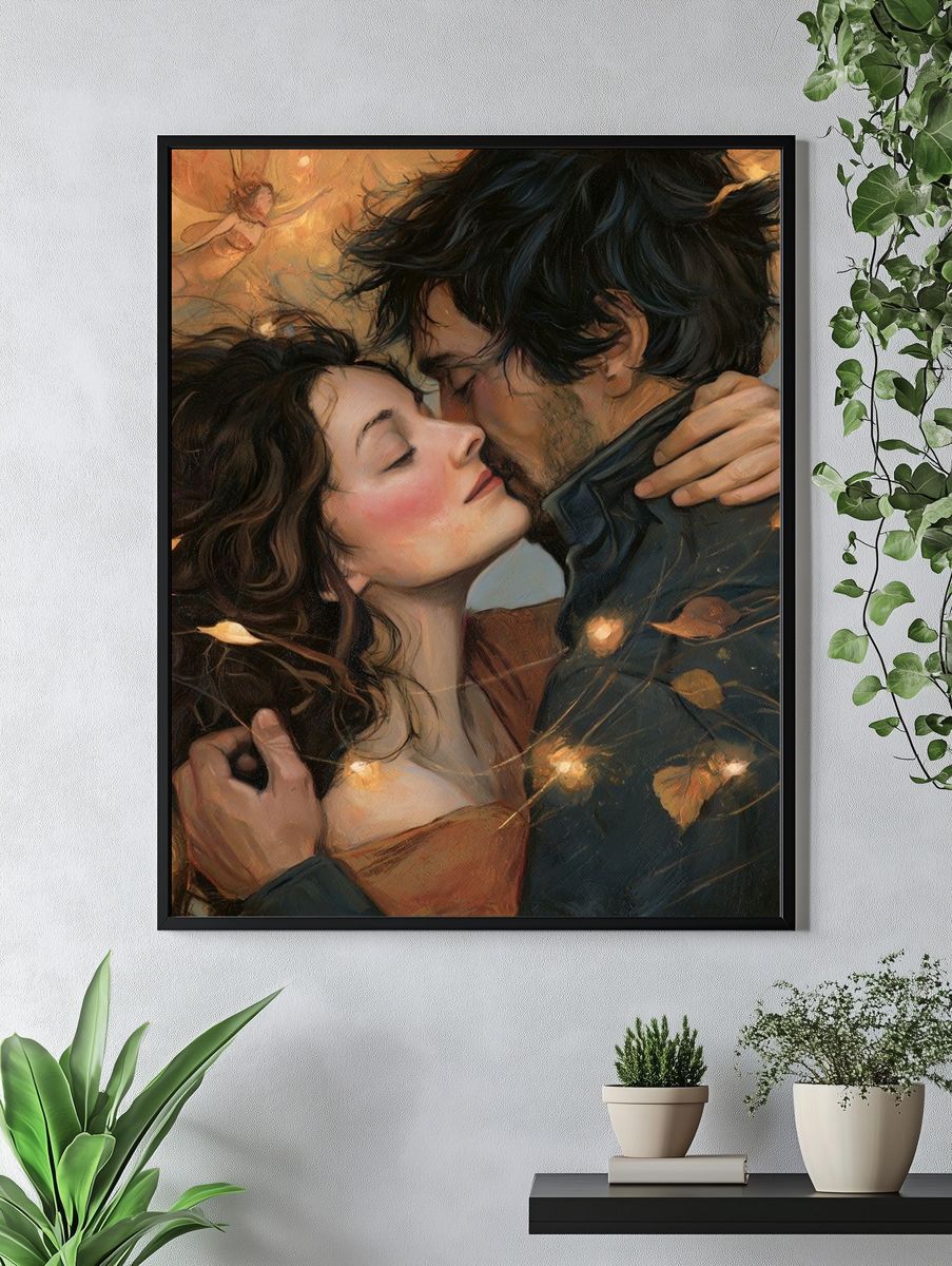 Autumn Kiss Romantic Print. — room view 4