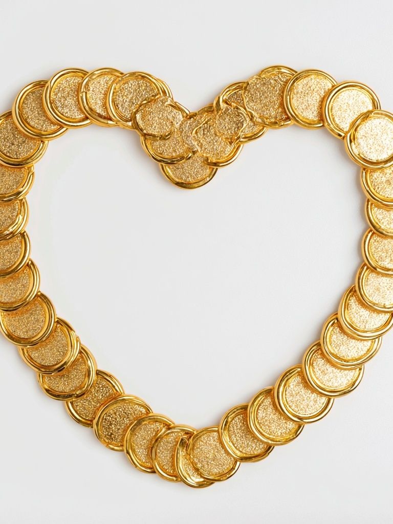 Golden Heart Chain Poster. poster — love-romantic art