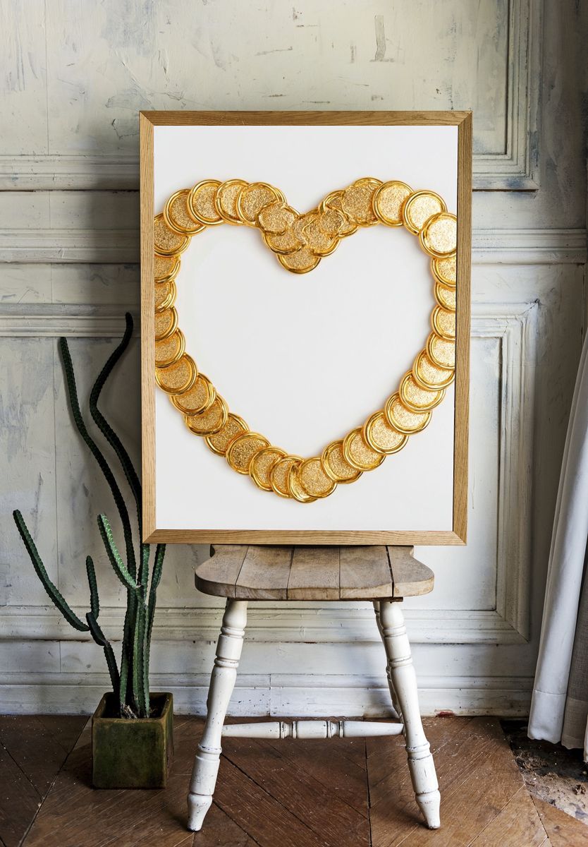 Golden Heart Chain Poster. — room view 1