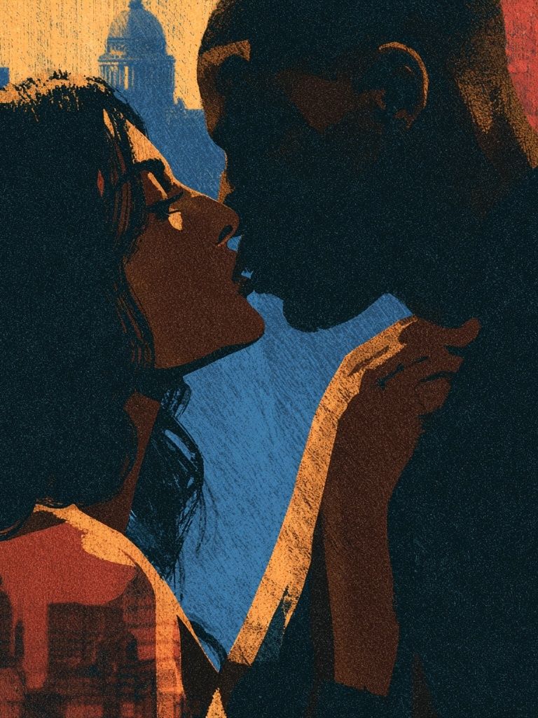 City Lovers Silhouette Poster. poster — love-romantic art