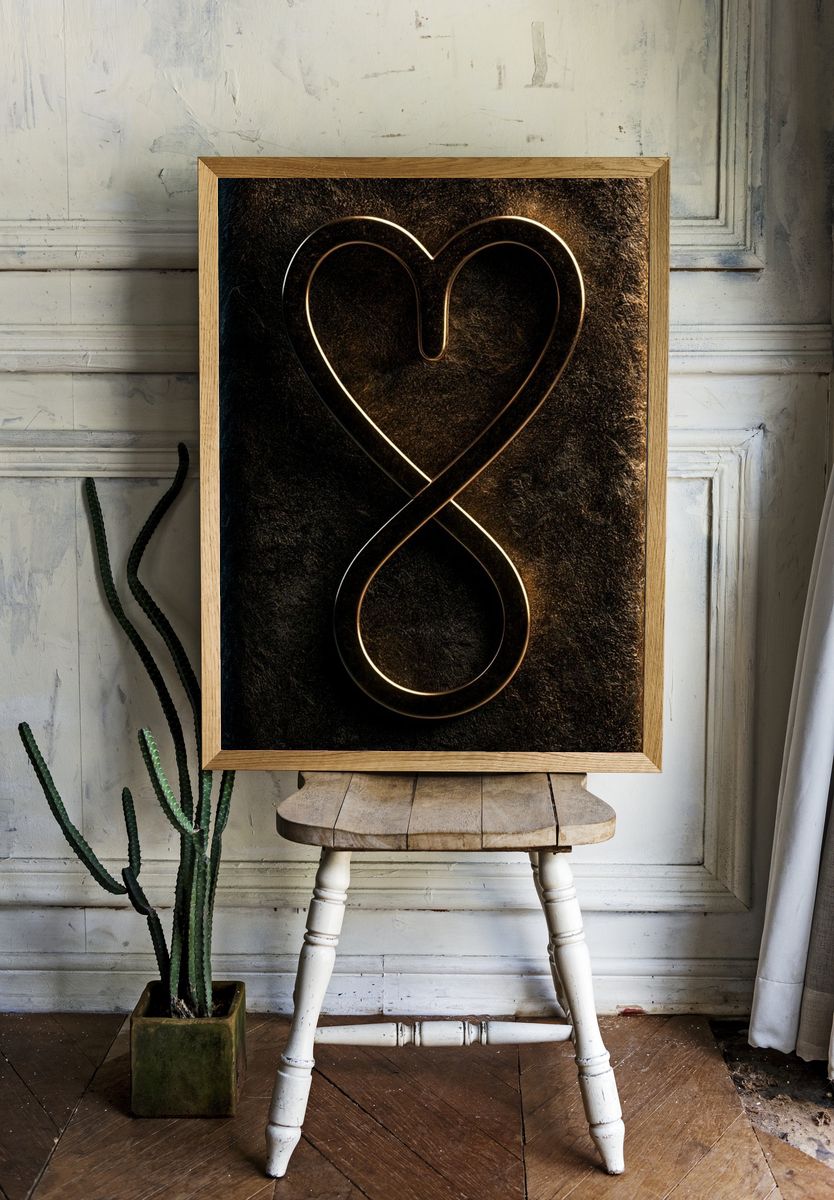 Golden Heart Infinity Poster. — room view 1