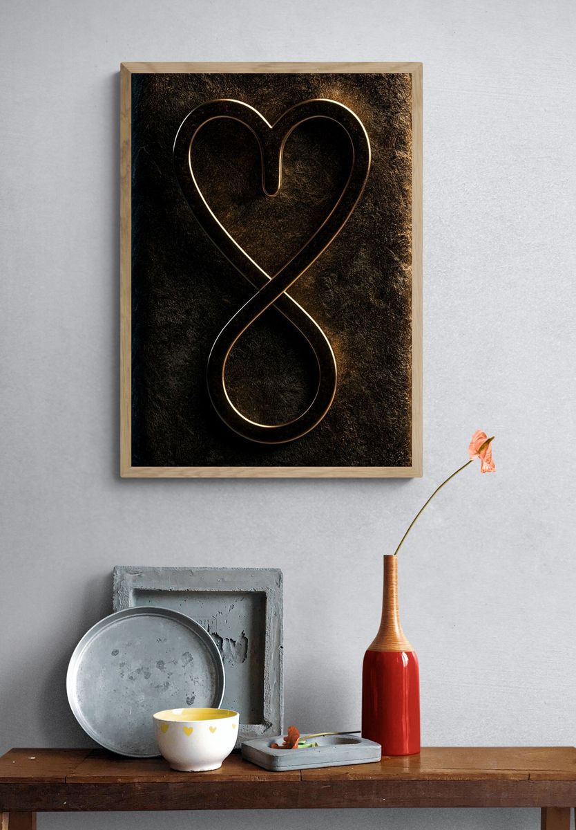 Golden Heart Infinity Poster. — room view 3