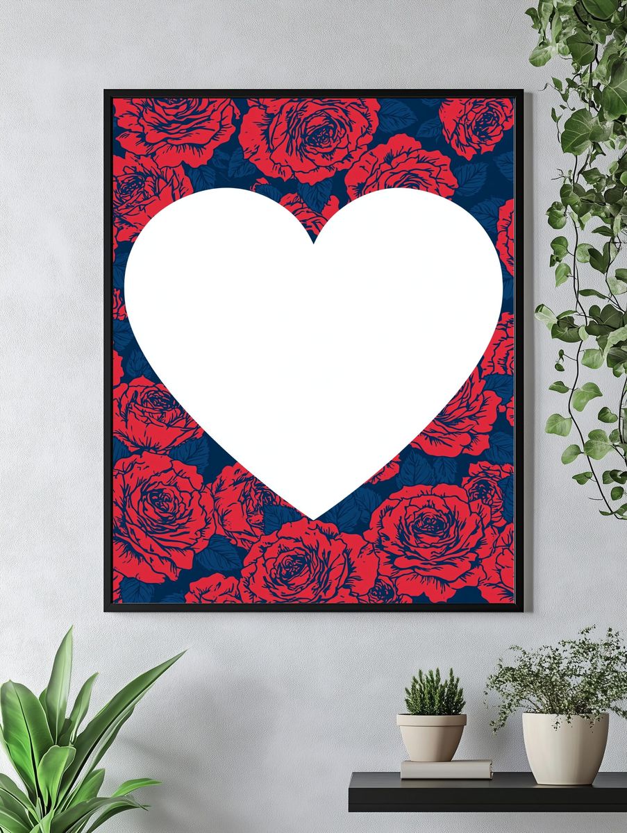 Floral Heart Love Print. — room view 4