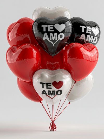 Te Amo Heart Balloons Poster. poster