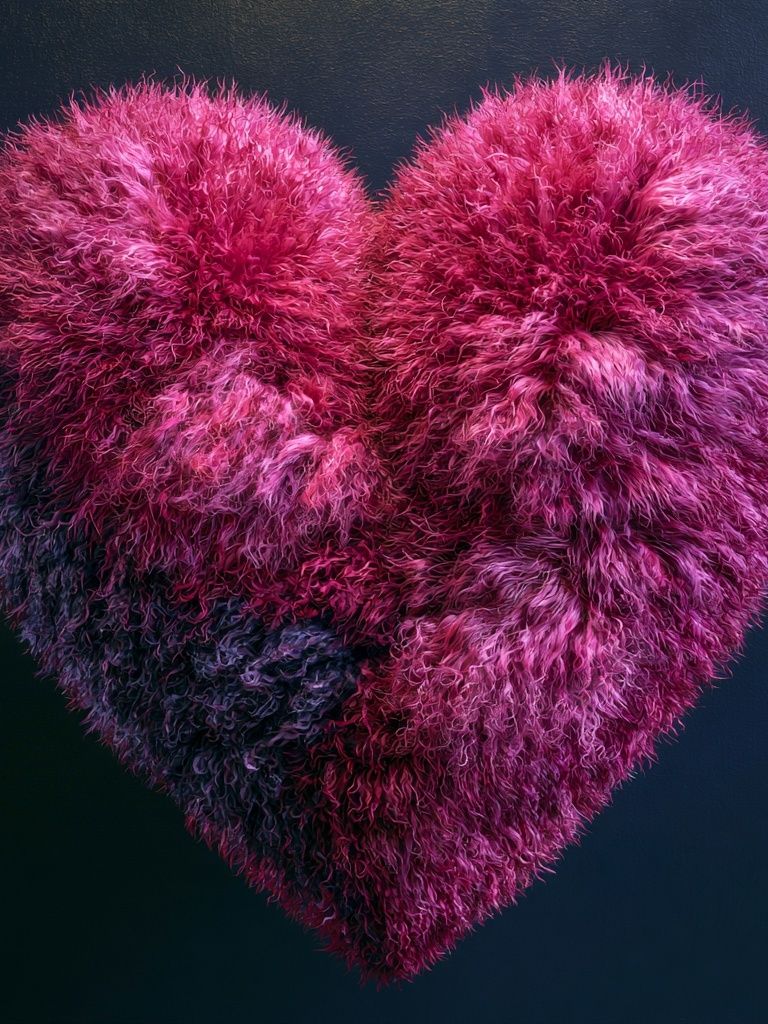 Fuzzy Magenta Heart Print. poster — love-romantic art