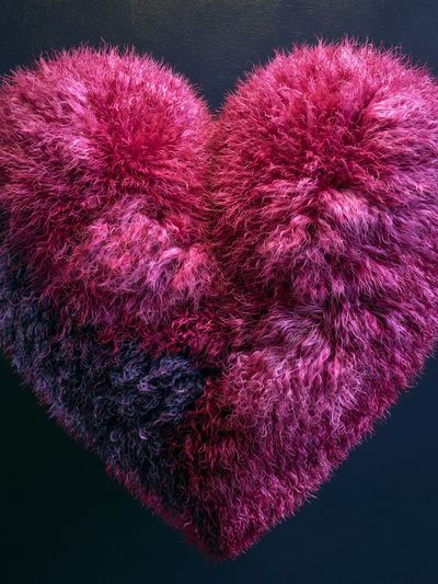 Fuzzy Magenta Heart Print.