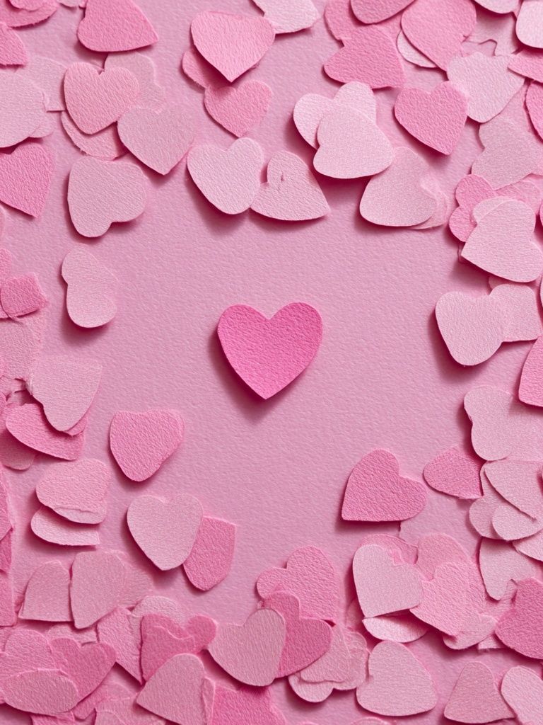 Pink Heart Confetti Typography Print. poster — love-romantic art