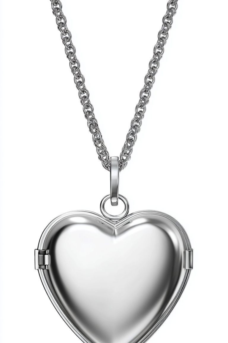 Silver Heart Locket Typography Print. poster — love-romantic art