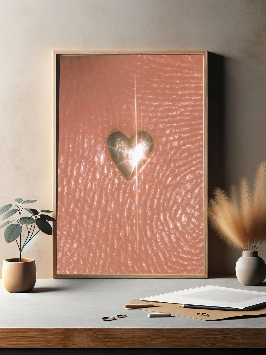 Golden Heart Texture Poster. — room view 2