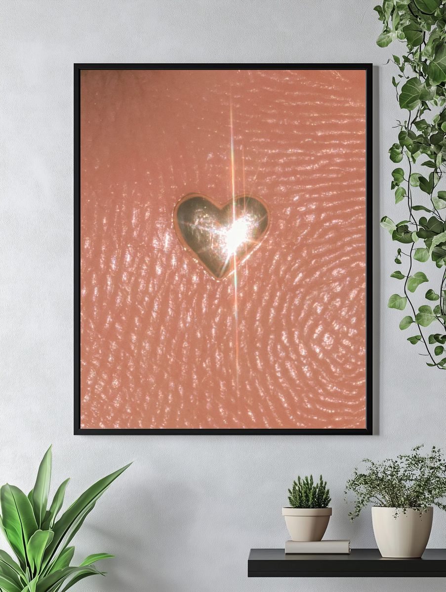 Golden Heart Texture Poster. — room view 4