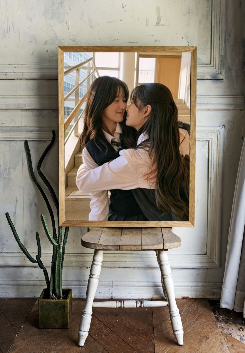 Tender Kiss Portrait Poster. — room view 1