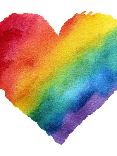 Rainbow Heart Watercolor Print.