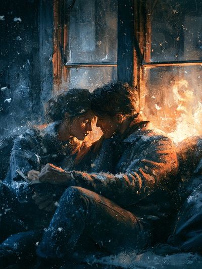 Winter Lovers by the Window Print.