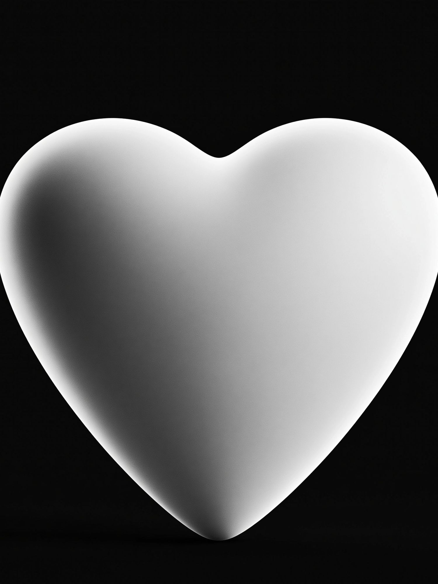 Floating Heart Black-White Poster. poster — love-romantic art