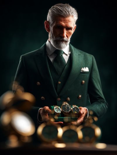 Luxury Watch Collector Portrait Print. poster print