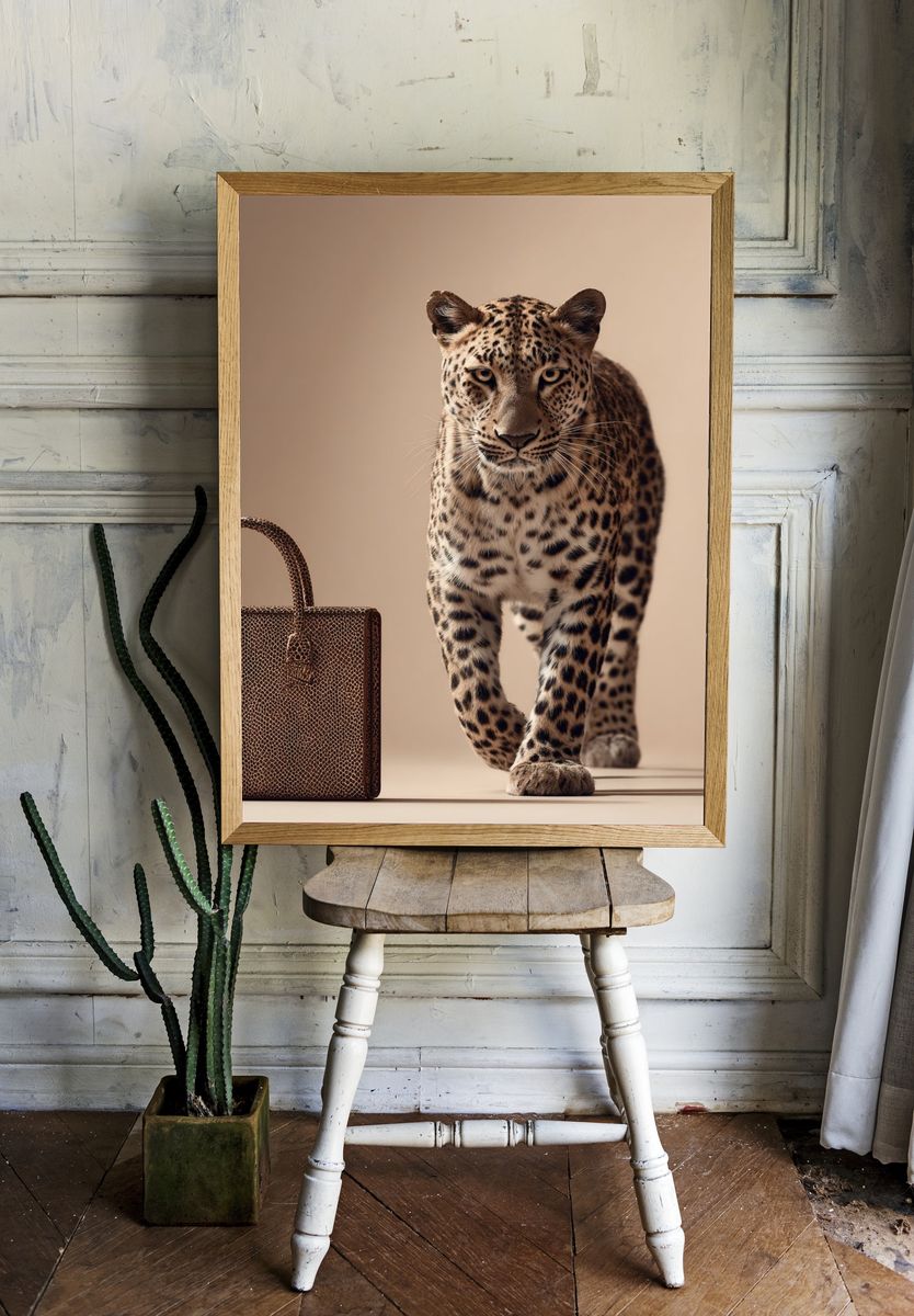 Leopard with Handbag Fashion Poster room preview