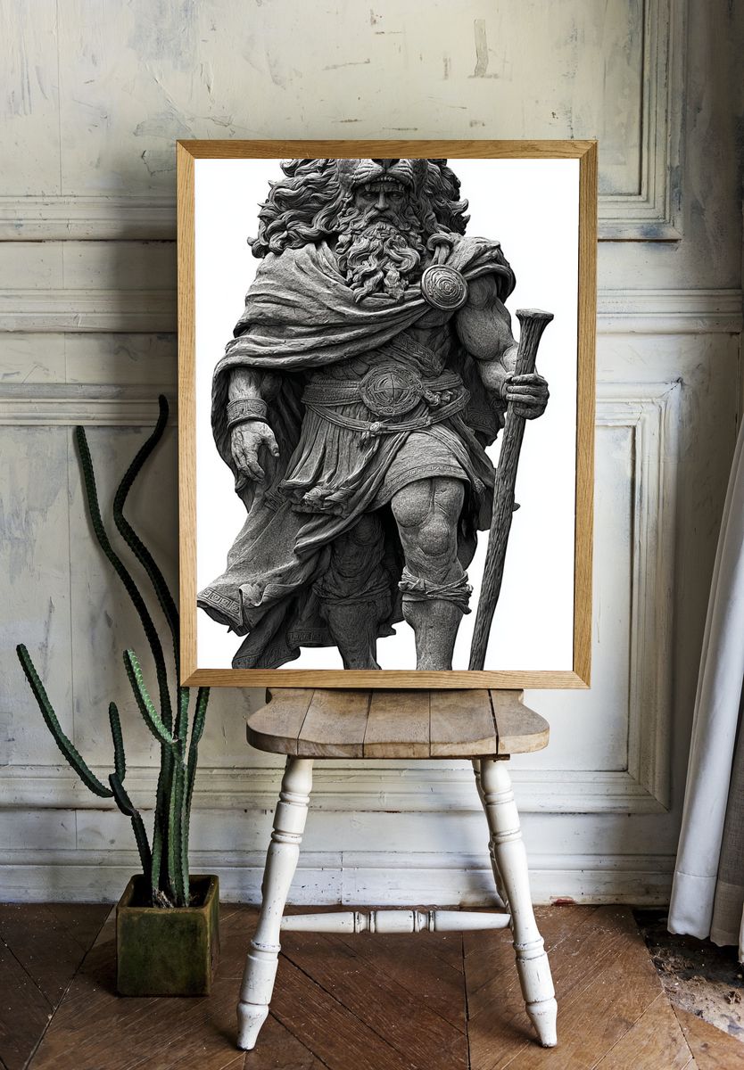 Lion Warrior Sculpture Poster room preview