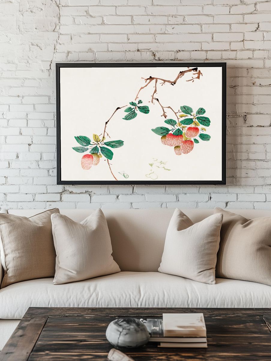 Lychee Branch — Watercolor Print room preview