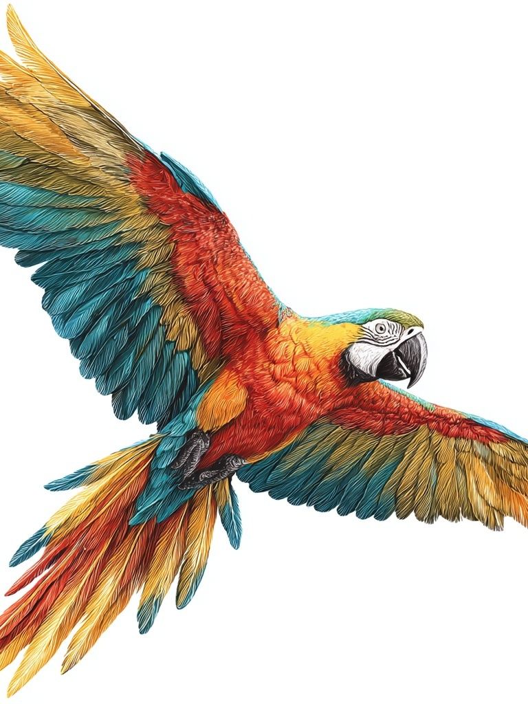 Colorful Macaw Illustration Poster. poster — illustration art