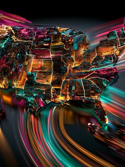 Neon USA Abstract Poster. poster