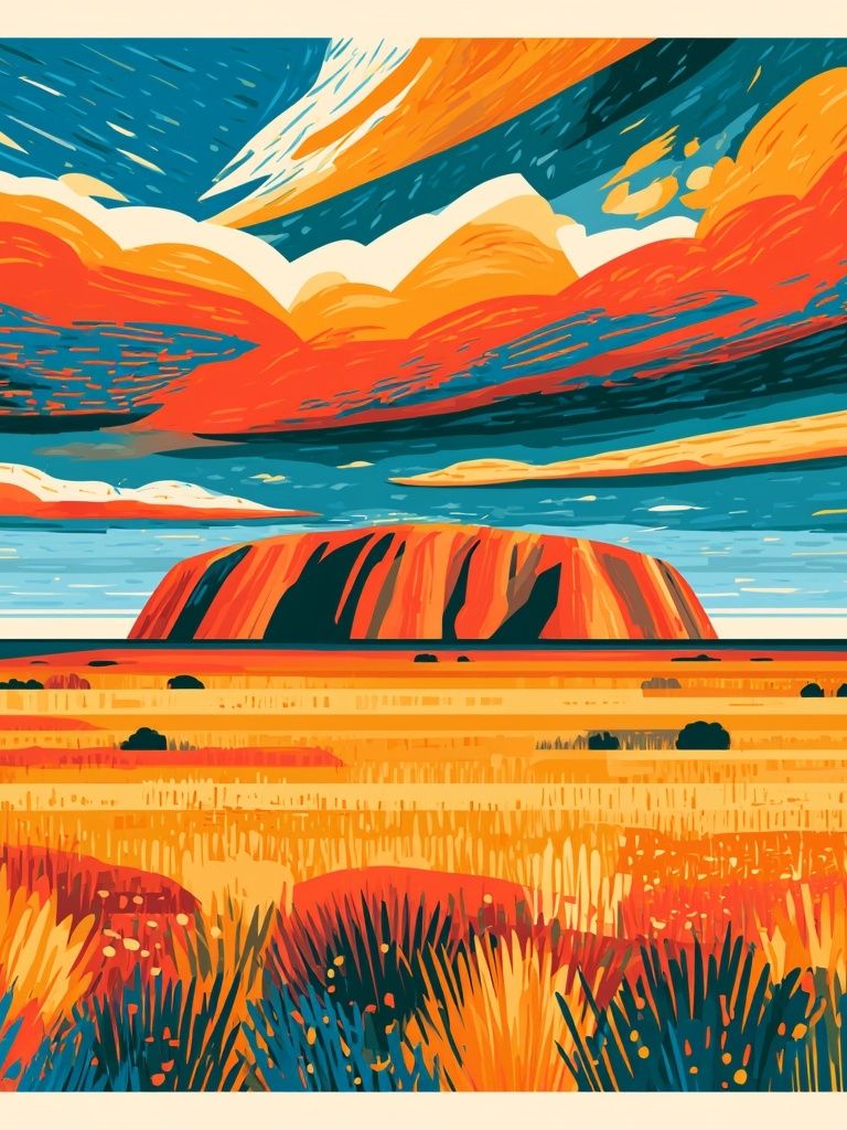 Uluru Sunset Landscape Print. poster detail