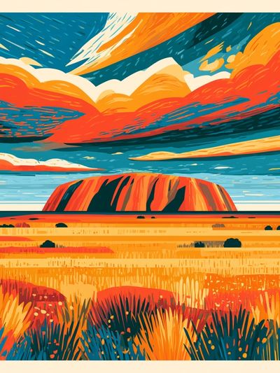 Uluru Sunset Landscape Print.