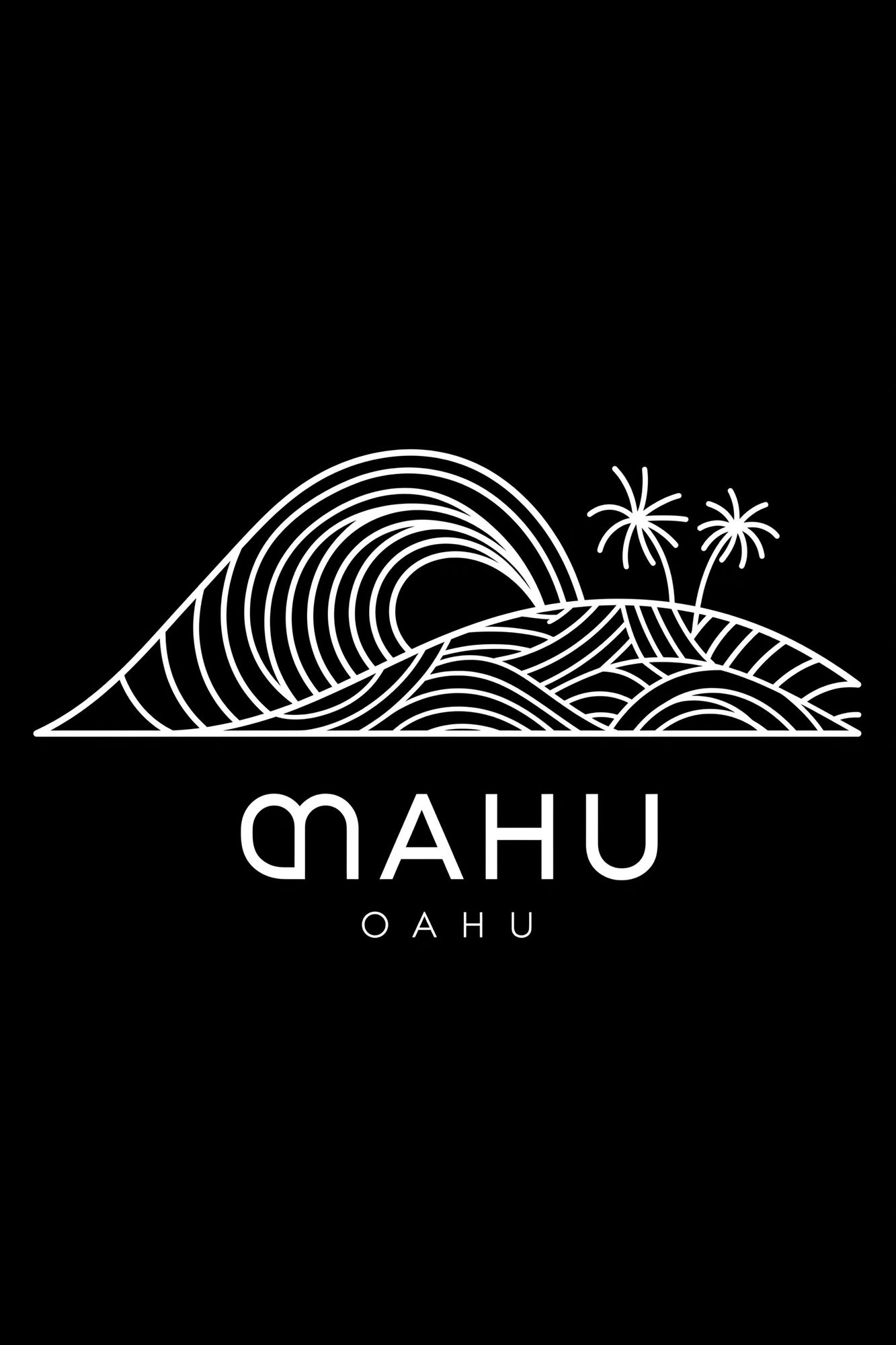 Mahu Oahu Line Art Print. poster — maps-travel art