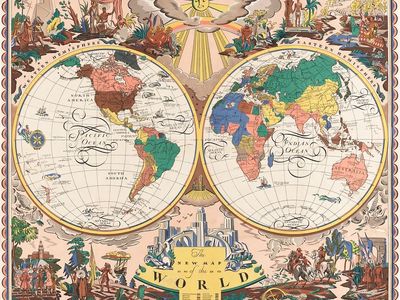 The New Map of the World — Vintage Print. poster