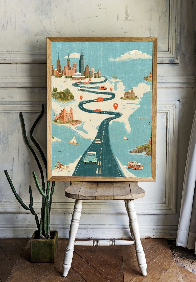 USA Road Trip Travel Poster. — room view 1