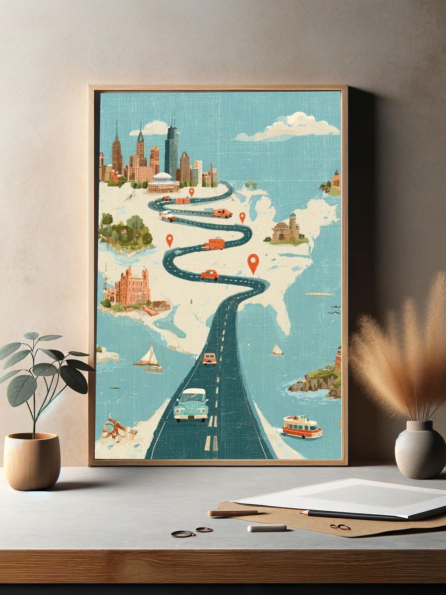 USA Road Trip Travel Poster. — room view 2