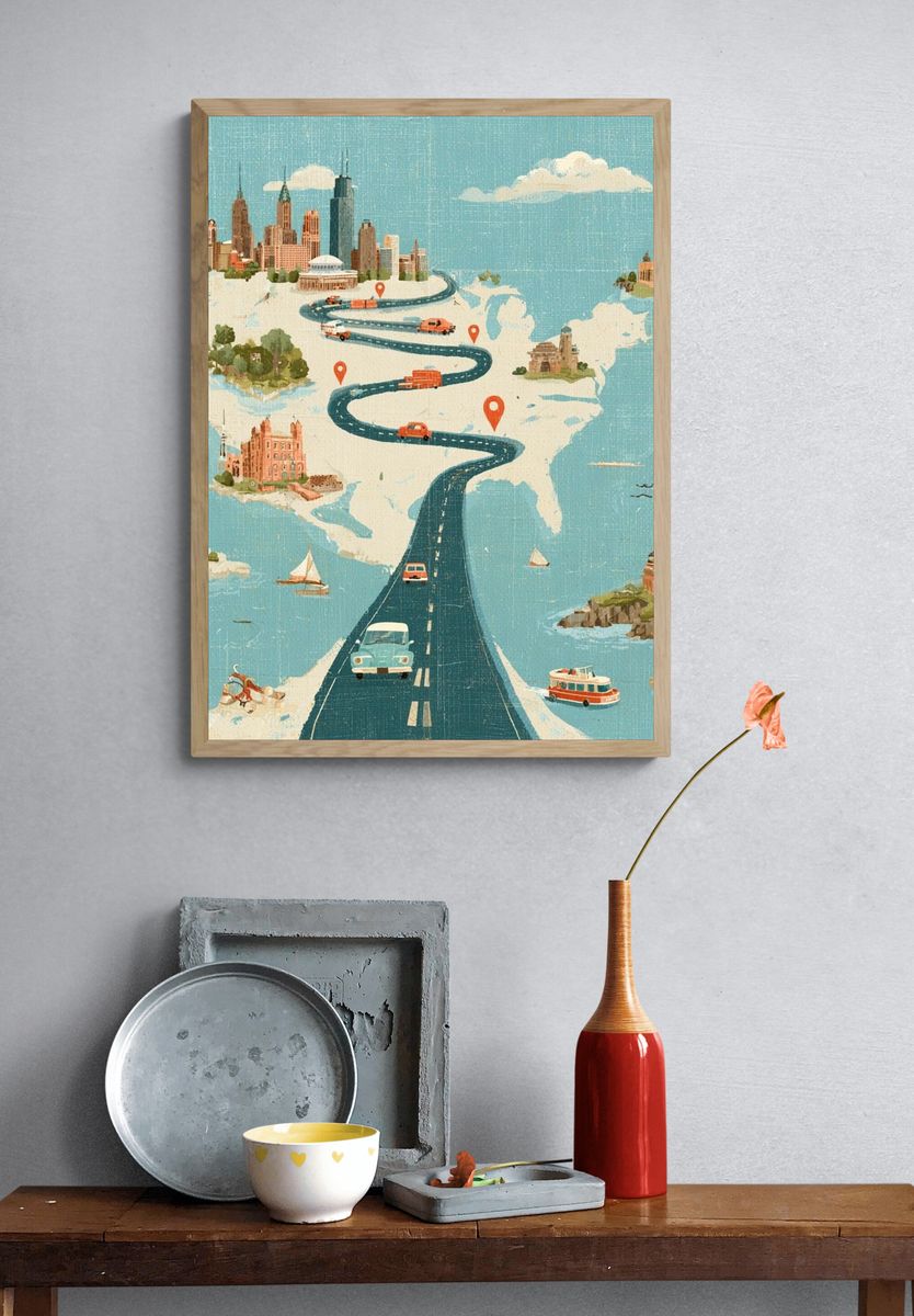 USA Road Trip Travel Poster. — room view 3