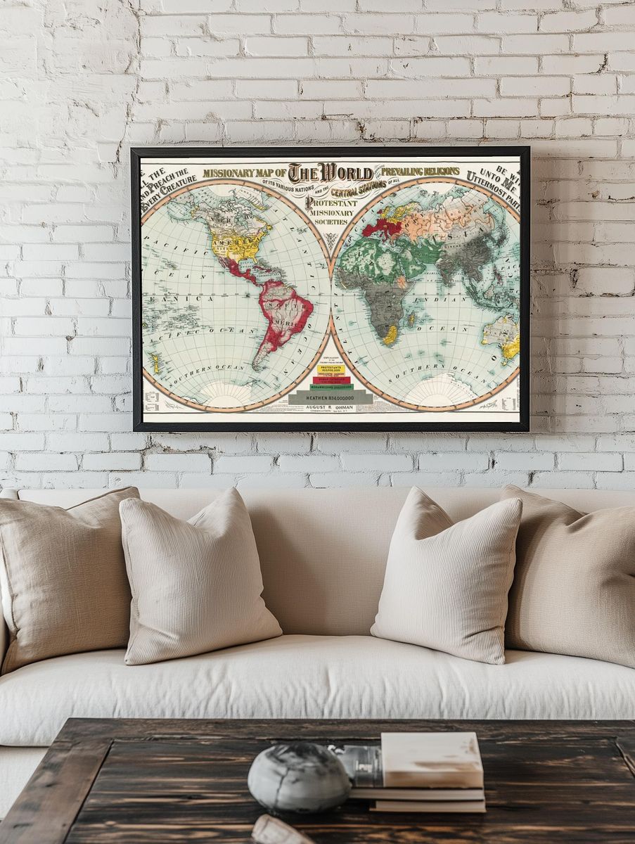 Missionary map world showing prevailing. — room view 1