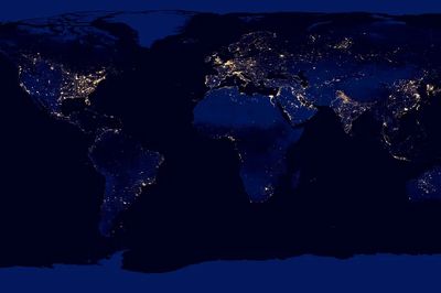 World Map at Night — Art Print. poster print